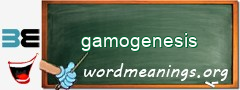 WordMeaning blackboard for gamogenesis